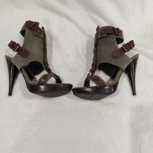 Baker leather strap/army color Shoes